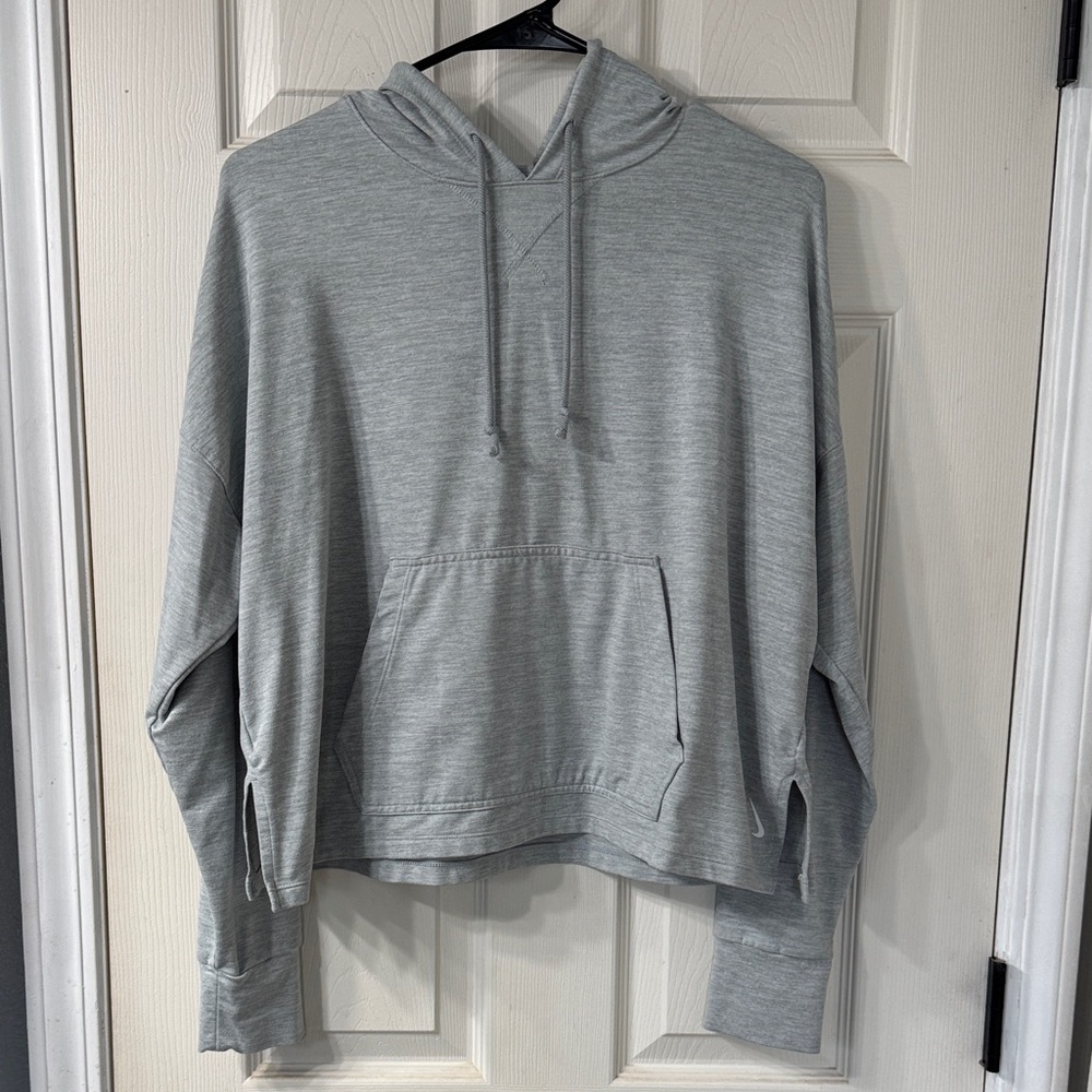 Nike Light Gray Women's Hoodie Sweatshirt Size Large